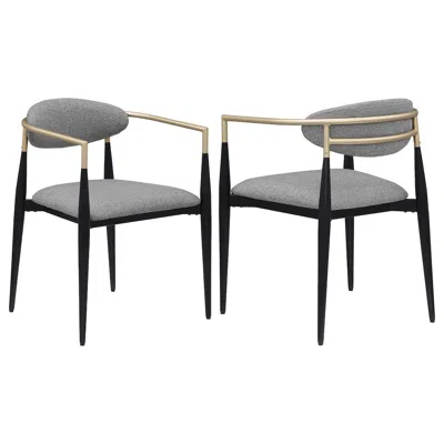 Coaster Co. Of America Alexis Fabric Upholstered Dining Arm Chair Grey (set Of 2)