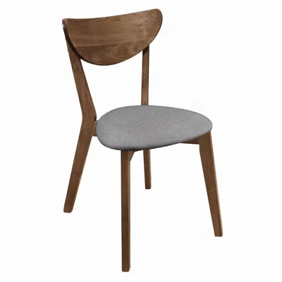 Coaster Co. Of America Alfredo Upholstered Dining Chairs Grey And Natural Walnut (set Of 2) In Brown