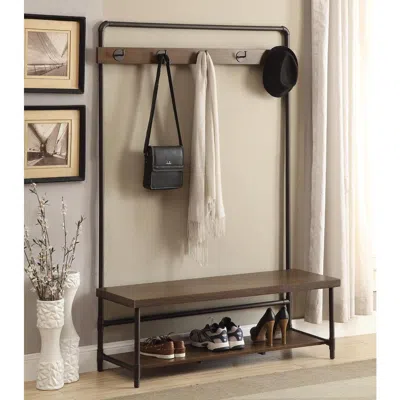 Coaster Co. Of America Alise Hall Tree With 5 Coat Hooks Chestnut And Dark Bronze