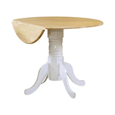 Coaster Co. Of America Allison Drop Leaf Round Dining Table Natural Brown And White