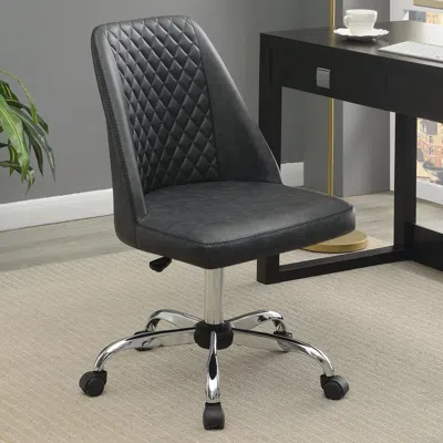 Coaster Co. Of America Althea Upholstered Tufted Back Office Chair Grey And Chrome In Black