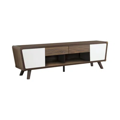 Coaster Co. Of America Alvin 2-drawer Tv Console Dark Walnut And Glossy White In Brown