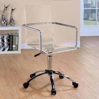 Coaster Co. Of America Amaturo Office Chair With Casters Clear And Chrome In Transparent