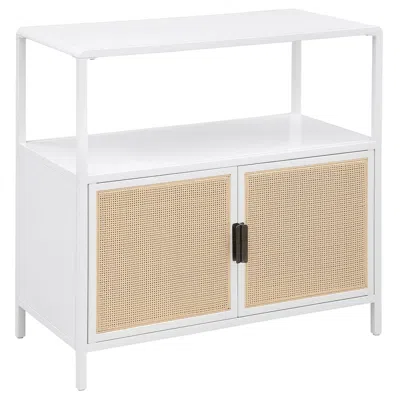 Coaster Co. Of America Amherst 2-door Radio Weave Cane Metal Accent Cabinet White