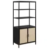 Coaster Co. Of America Amherst 3-shelf Radio Weave Cane Metal Accent Cabinet Black In Multi