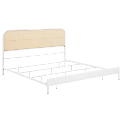Coaster Co. Of America Amherst Radio Weave Rattan Metal Eastern King Bed White