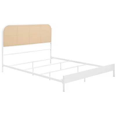Coaster Co. Of America Amherst Radio Weave Rattan Metal Queen Bed White