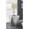 Coaster Co. Of America Amore Square End Table With Triangle Detailing Silver And Clear Mirror