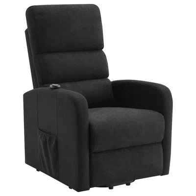 Coaster Co. Of America Amsdell Upholstered Power Lift Recliner With Remote Black