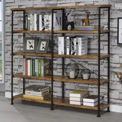 Coaster Co. Of America Analiese 4-shelf Open Bookcase Antique Nutmeg In Brown