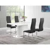 Coaster Co. Of America Anges 5-piece Dining Table Set White High Gloss And Black