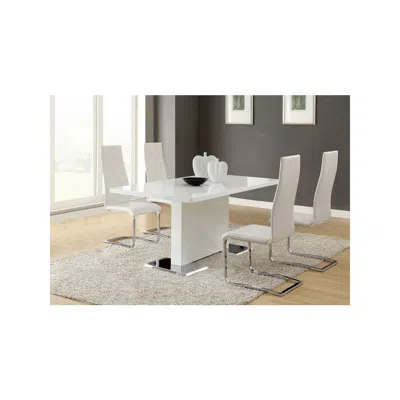 Coaster Co. Of America Anges 5-piece Dining Table Set White High Gloss And White