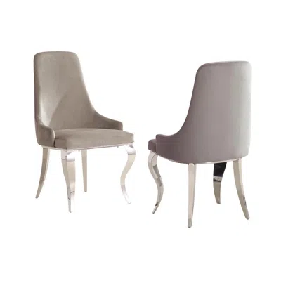 Coaster Co. Of America Antoine Upholstered Demi Arm Dining Side Chairs (set Of 2) In Gray