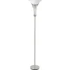 Coaster Co. Of America Archie Floor Lamp With Frosted Ribbed Shade Brushed Steel