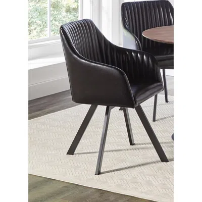 Coaster Co. Of America Arika Tufted Sloped Arm Swivel Dining Chair Black And Gunmetal