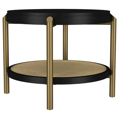 Coaster Co. Of America Arini Round End Side Table With Storage Shelf Black