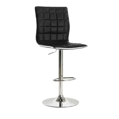 Coaster Co. Of America Ashbury Upholstered Adjustable Bar Stools Black And Chrome (set Of 2)