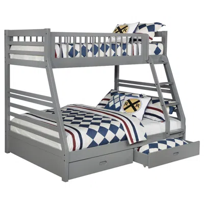Coaster Co. Of America Ashton 2-drawer Wood Twin Over Full Bunk Bed Grey