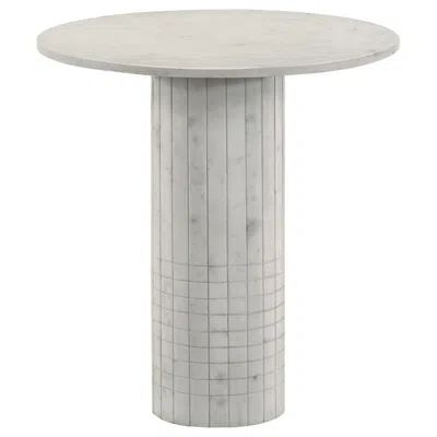 Coaster Co. Of America Astoria Round Genuine Marble Side End Table White