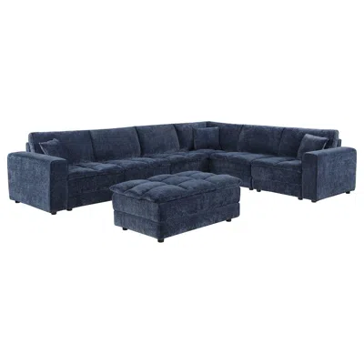 Coaster Co. Of America Atlantic 7-piece Upholstered Modular Sectional Sofa Blue