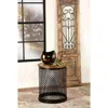 Coaster Co. Of America Aurora Round Accent Table With Drum Base Natural And Black