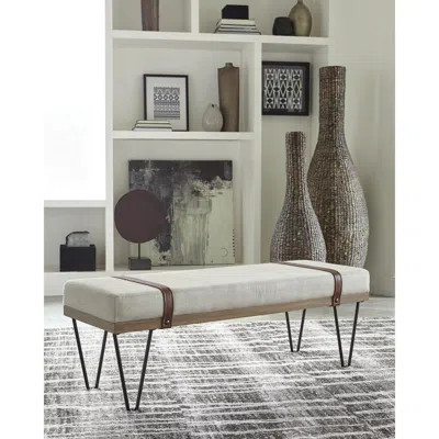 Coaster Co. Of America Austin Upholstered Bench Beige And Black In Blue