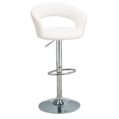 Coaster Co. Of America Barraza 29" Adjustable Height Bar Stool White And Chrome