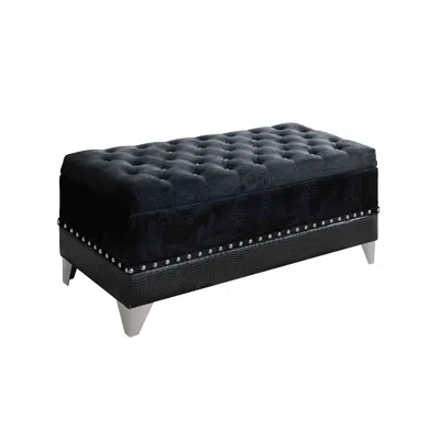 Coaster Co. Of America Barzini Tufted Rectangular Trunk With Nailhead Black