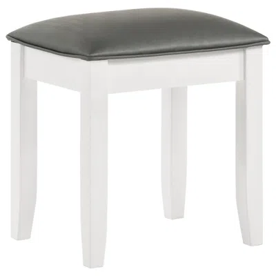 Coaster Co. Of America Barzini Upholstered Vanity Stool Metallic And White