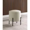 Coaster Co. Of America Basye Round Upholstered Ottoman Beige And Matte Black