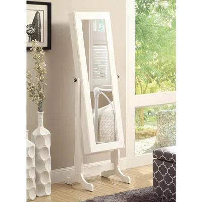 Coaster Co. Of America Batista Jewelry Cheval Mirror With Drawers White