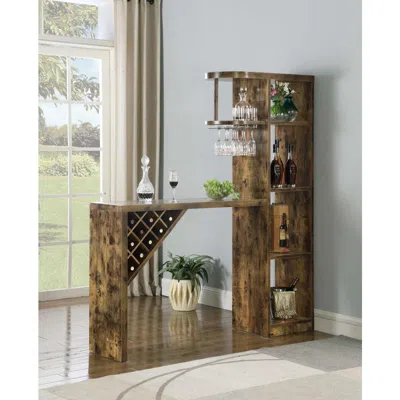 Coaster Co. Of America Belvedere 5-shelf Bar Table Storage Antique Nutmeg