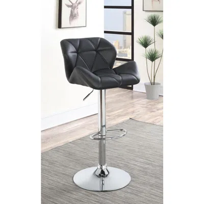 Coaster Co. Of America Berrington Adjustable Bar Stools Chrome And Black (set Of 2)