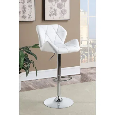 Coaster Co. Of America Berrington Adjustable Bar Stools Chrome And White (set Of 2)