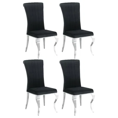 Coaster Co. Of America Betty Velvet Upholstered Dining Side Chair Black (set Of 4)