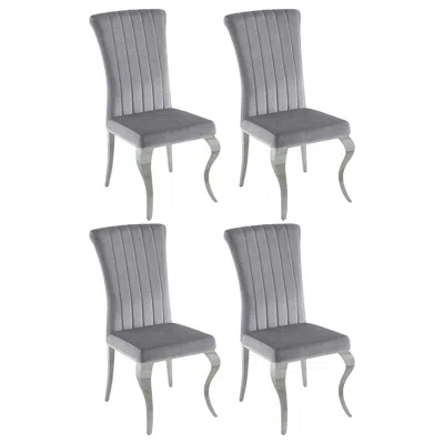 Coaster Co. Of America Betty Velvet Upholstered Dining Side Chair Grey (set Of 4)