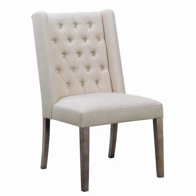 Coaster Co. Of America Bexley Tufted Side Chairs Dark Brown And Beige (set Of 2)