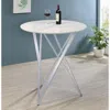Coaster Co. Of America Bexter Faux Marble Round Top Bar Table White And Chrome