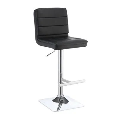 Coaster Co. Of America Bianca Upholstered Adjustable Bar Stools Black And Chrome (set Of 2)