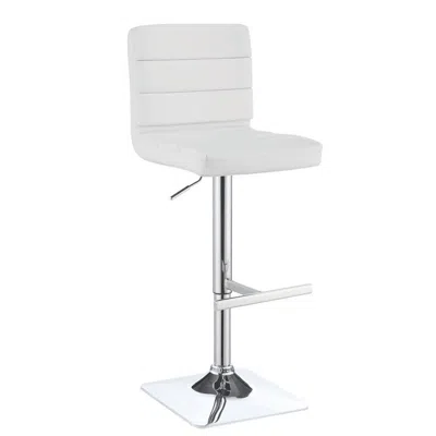 Coaster Co. Of America Bianca Upholstered Adjustable Bar Stools White And Chrome (set Of 2)