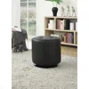 Coaster Co. Of America Bowman Round Upholstered Ottoman Black