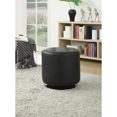Coaster Co. Of America Bowman Round Upholstered Ottoman Black