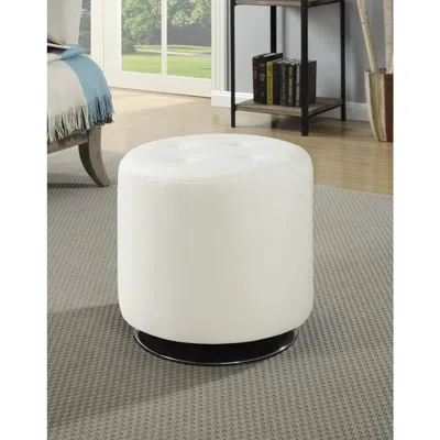 Coaster Co. Of America Bowman Round Upholstered Ottoman White