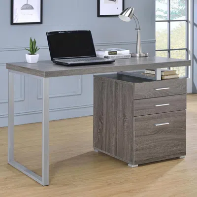 Coaster Co. Of America Brennan 3-drawer Office Desk Weathered Grey In Gray