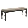 Coaster Co. Of America Bridget Fabric Upholstered Dining Bench Stone And Charcoal In Gray