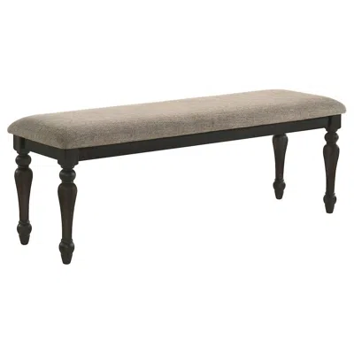 Coaster Co. Of America Bridget Fabric Upholstered Dining Bench Stone And Charcoal