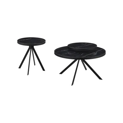 Coaster Co. Of America Briggs 2-piece Round Coffee And End Table Set Black