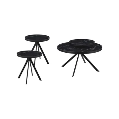 Coaster Co. Of America Briggs 3-piece Round Coffee And End Table Set Black