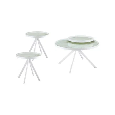 Coaster Co. Of America Briggs 3-piece Round Coffee And End Table Set White