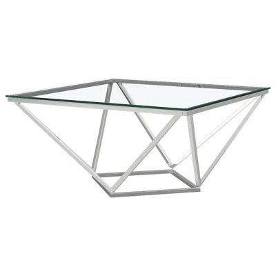 Coaster Co. Of America Brittania Square Glass Top Geometric Coffee Table Nickel